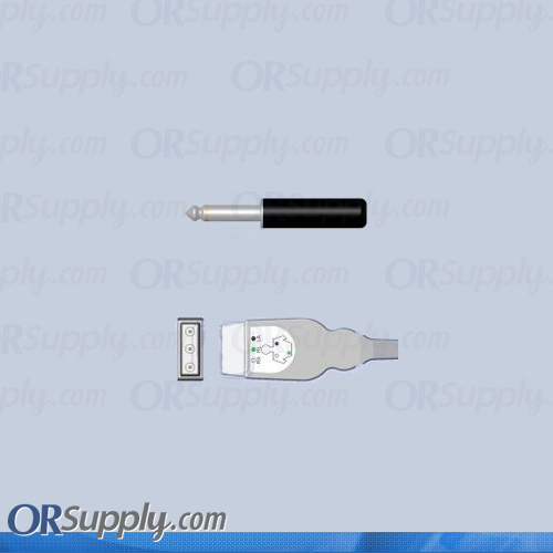 3-Lead ECG Cable with 32mm Male Monitor Connector and Safety DIN Inverse AHA Patient Connectors