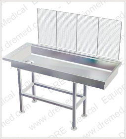 Veterinary 6-Inch Deep Wet Table wPrep Rack 60L x 24W x 34H
