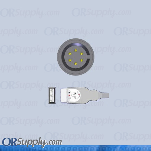 3-Lead ECG Cable with Datascope Connector and Safety DIN AHA Patient Connectors