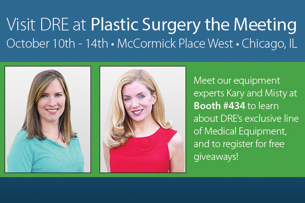 Meet our equipment experts Kary and Misty at Booth #434 to learn about DRE's exclusive line of medical equipment, and to register for free giveaways!